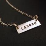 Sterling Silver Name Necklace, Silver Bar..