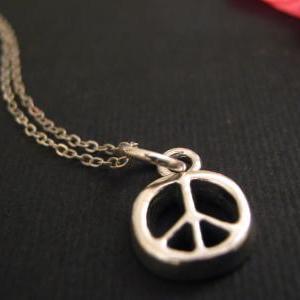 Peace Necklace, Peace Sign Jewelry, Peace Sign..