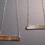 Gold Bar Necklace, Roman Numerals Necklace, Roman..