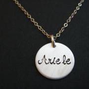 Sterling Silver Disc Necklace, Silver Name Necklace, Girl's Name Necklace, Personalized Jewelry, Personalized Necklace