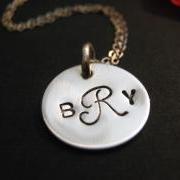 Sterling Silver Monogram Necklace, Necklace with Initials, Monogram Necklace, Personalized Necklace, Initial Necklace, Personalized Jewelry