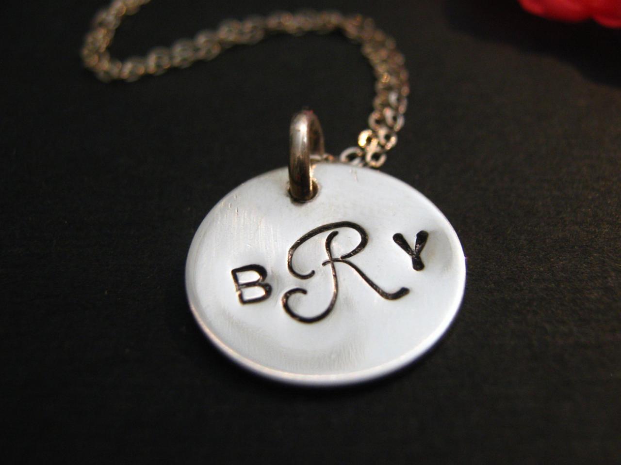Sterling Silver Monogram Necklace, Necklace With Initials, Monogram Necklace, Personalized Necklace, Initial Necklace, Personalized Jewelry